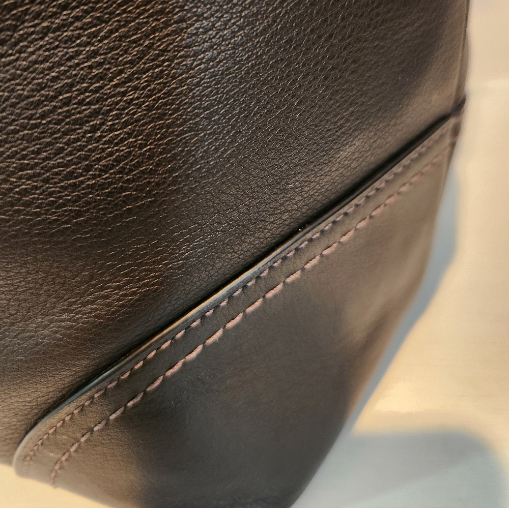 AUTHENTIC COACH HAMPTON TOTE Smooth Black Leather F11202 - Picture 7 of 13